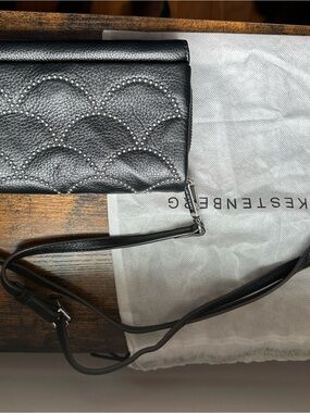 Aimee Kestenberg Black Quilted Studded Leather Crossbody